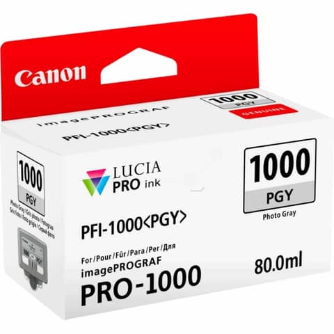 Cartuccia inkjet PFI-1000PGY Canon grigio chiaro 0553C001